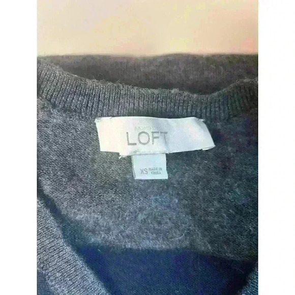 Ann Taylor LOFT Sweater Dress Black and Gray Striped Women's Size XS - Picture 3 of 4